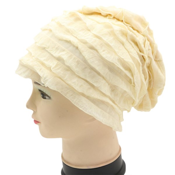 Kvinna Pullover Beanie Hat Lättvikts omslagshuvud Huvudbonad med enfärgad färg för kallt väder Huvudvärmare