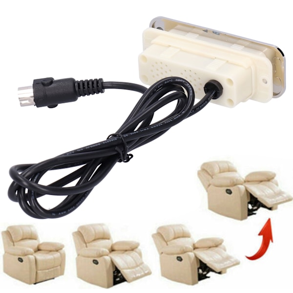 Elektrisk Recliner Sofa Håndbetjeningsswitch - 2 Knapper, 5 Pins til Hjemmemøbler
