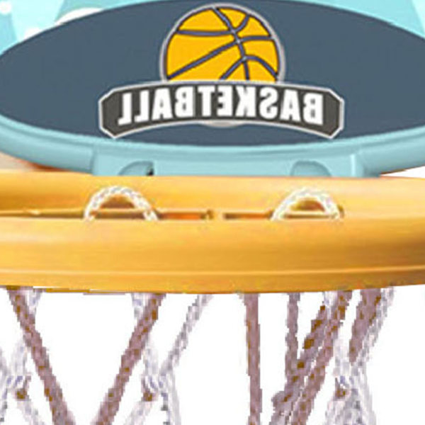 Justerbar Höjd Barnkorg Basketboll Set - Inomhus Väggmonterad Basketmål Kit med Bollpump - Cyan Färg Cyan