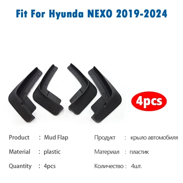 HYUNDAI NEXO 2019 2020 2021 2022 2023 2024 Lokasuoja Mud Flaps Guards Splash Mudflaps Autotarvikkeet Etu Taka 4kpl