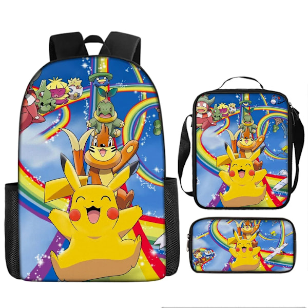 Studerende Tilbage til Skole Rygsæk Pikachus Rygsæk Skuldertaske Penalhus Stor Kapacitet Casual Rygsæk til Drenge Piger