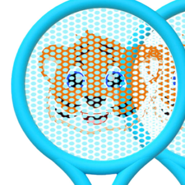 Letvægts Badmintonketsjer Sæt til Børn - Sjovt Indendørs/Udendørs Legetøj til Drenge og Piger i Alderen 3-7 - Blå Tiger Design