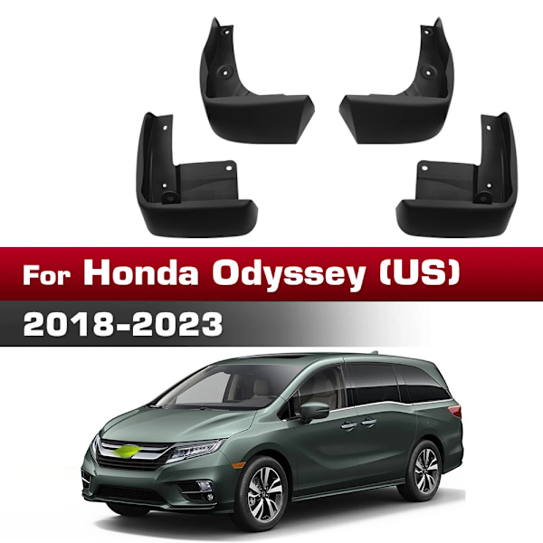 Til Honda Odyssey (US) 2018 2019 2020 2021 2022 2023 Skærm Mudguard 4 stk./sæt Beskyttelse Stænklap Mudguards Biltilbehør