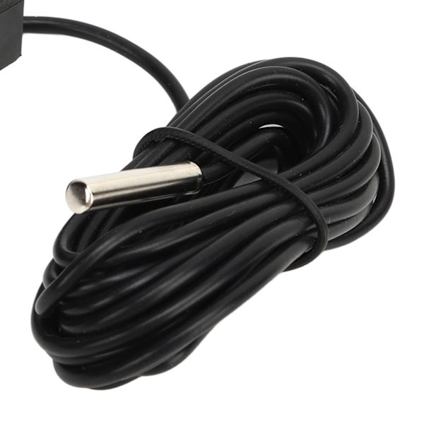 Sort LCD Digital Termometer med Vandafvisende Sonde til Inkubator - Indbygget Elektronisk Temperaturmåler Black