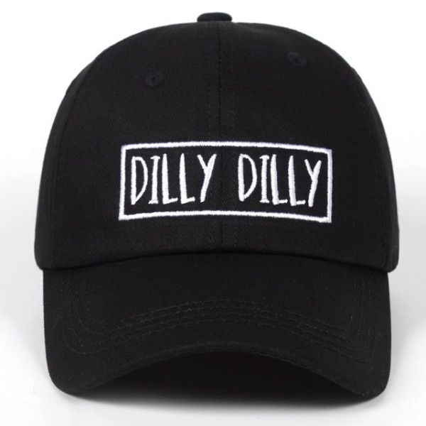 Dilly Hat Funny Broderet Baseball Cap Hip Hop Hat i bomuld black
