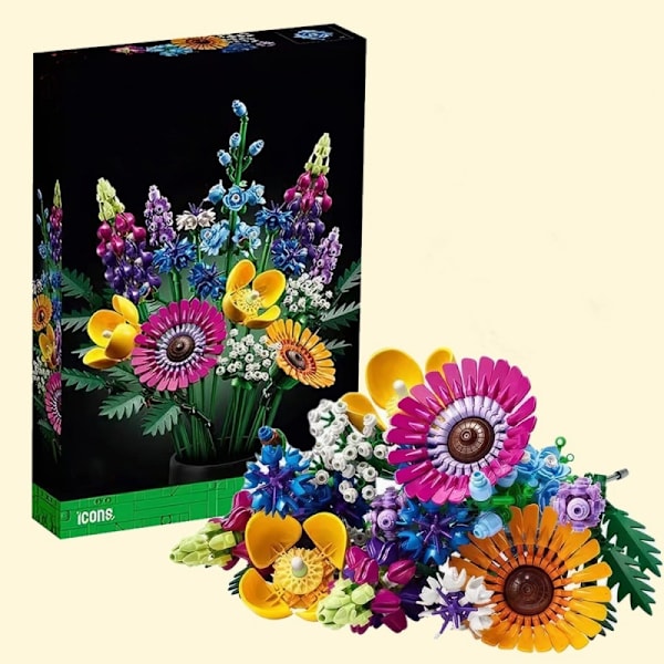Byggstenar blomma suckulent krukväxt byggstenar lämpliga för romantisk kit montering byggstenar leksaker flicka present