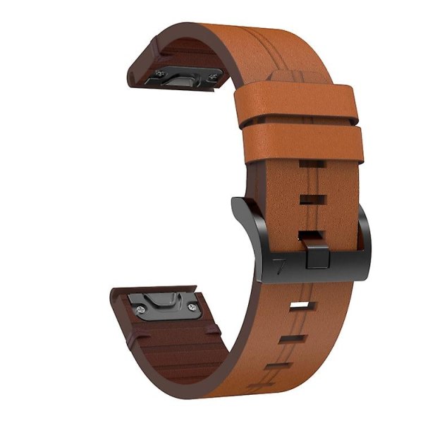 Til Garmin Epix Gen 2 22 mm læder stålspænde urbånd Tak!! Brown