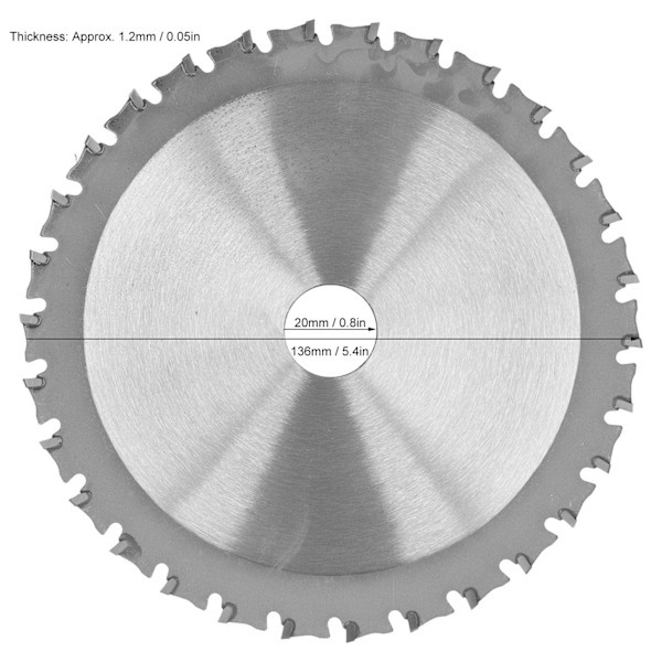 Savklinge Rundt Metal Skæreskive Industri Hardware Værktøj 136 x 1.5 x 1.2 x 20 x 30T 30T