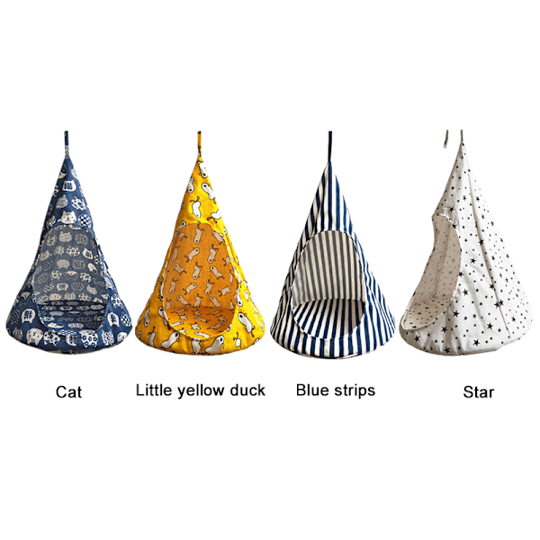 Pustende stoffkatt-hengeseng med høy bæreevne - Liten gul andedesign (M størrelse) Little Yellow Duck M