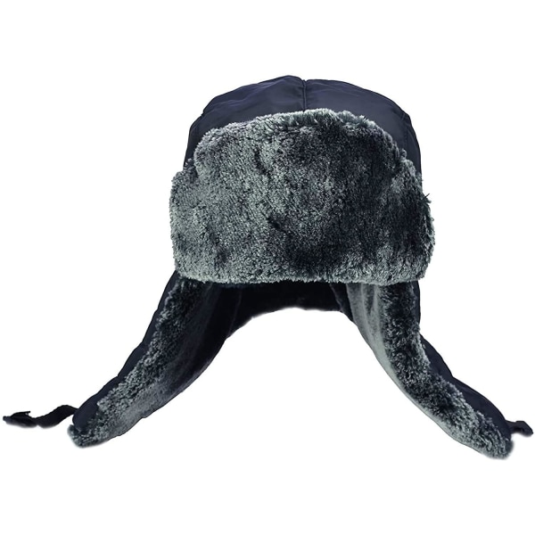 Vinter Øreklaff Trapper Bomber Hat Varm Mens Skøyter Ski black