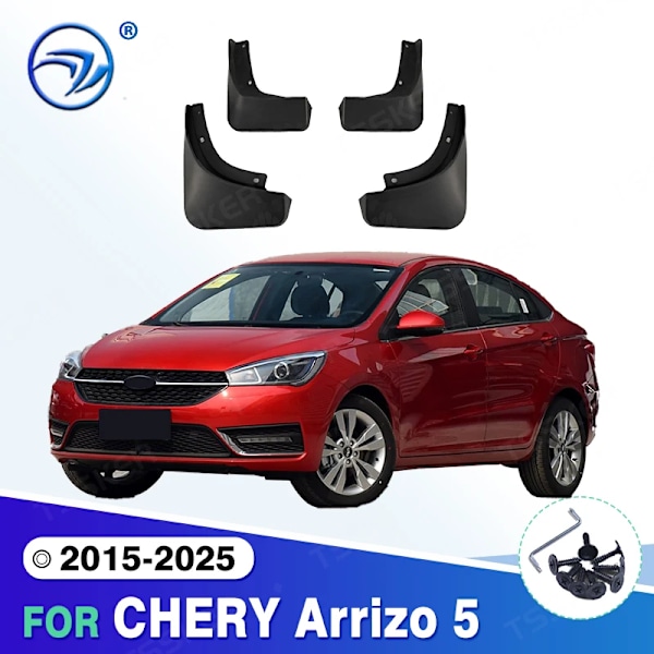 För CHERY Arrizo 5 2015-2025 2024 2023 2022 2021 2020 2019 Stänkskydd Mudflaps Mudguards Stänklappar Skärmar Biltillbehör
