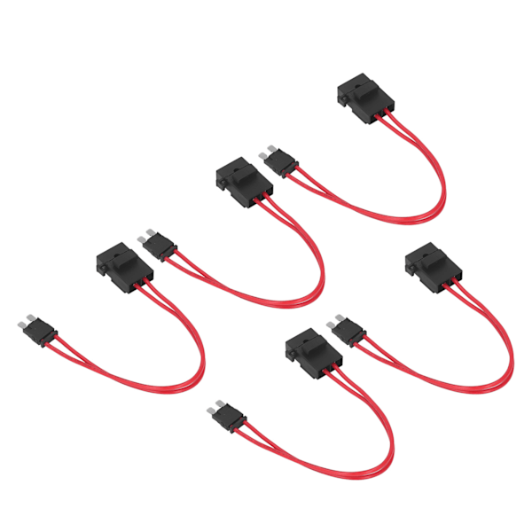 5-pak Mini Sikringsholder Stik - 20A 16AWG Trådforlænger med 5 Sikringer, ACT M 19,1 mm