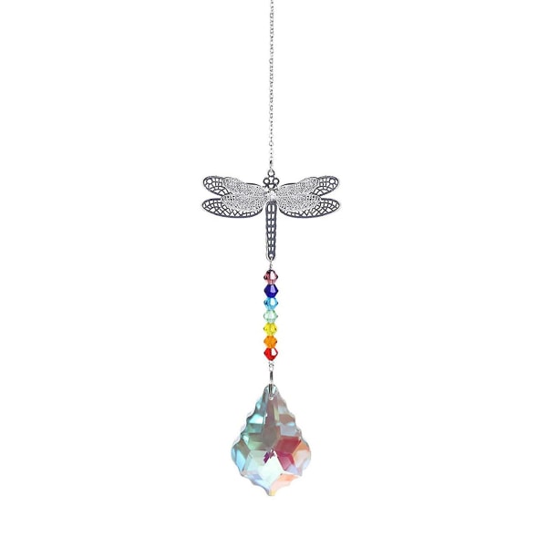 Crystal Guardian Angel Rainbow Maker -auringonsieppaajat lasipalloprismalla (vaahteranlehti)