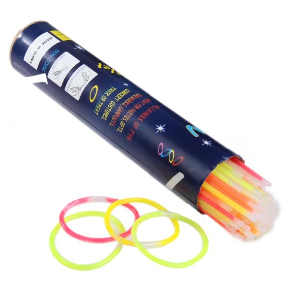 100-pak glowstick armbånd, lysende Z multicolor