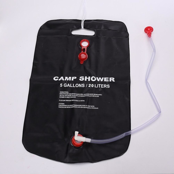 Campingdusjpose, solvarmedusjpose med avtagbart håndtak