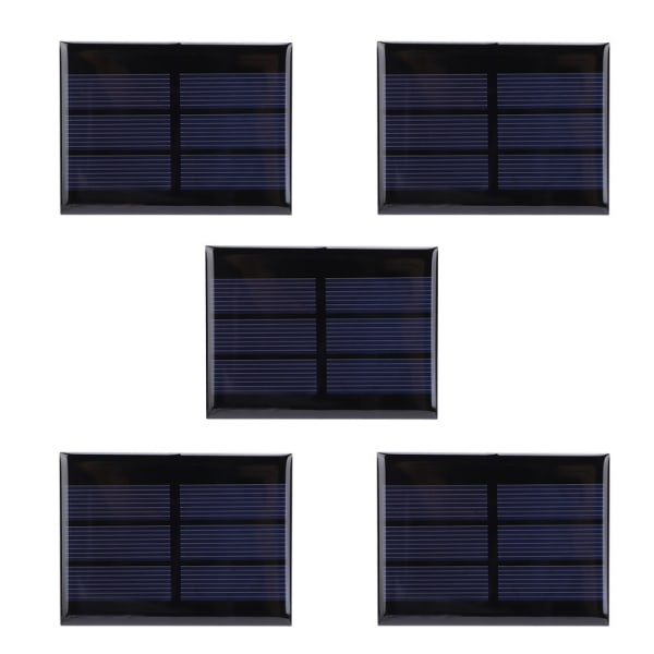 Sæt med 5 mini solpaneler til gør-det-selv-projekter, legetøj og batteriopladning - 0,65 W DC1,5 V - Hjemmesolmodulsystem