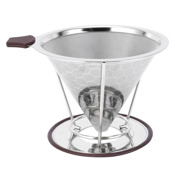 Kaffefilter i rustfrit stål med holder - Mesh tragt til 1-6 kopper brygning i køkkenet