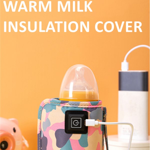 Bärbar nappflaskvärmare, USB laddningsflaskvärmare Baby med termostat Camouflage/Yellow Camouflage/Yellow