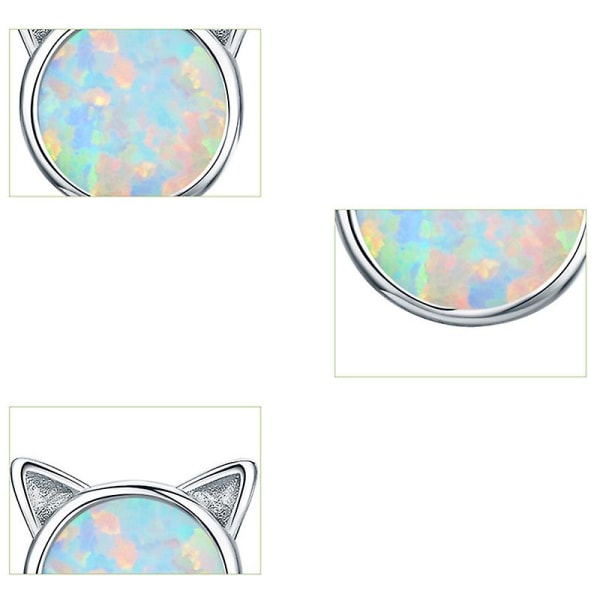 Opal Cat Stud Earrings Women's Earrings Hypoallergenic Earring