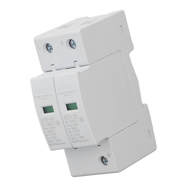 Hvit overspenningsvernfordelingsboks IP20 - 60KA 2P 275V spenningsvern (hvit)