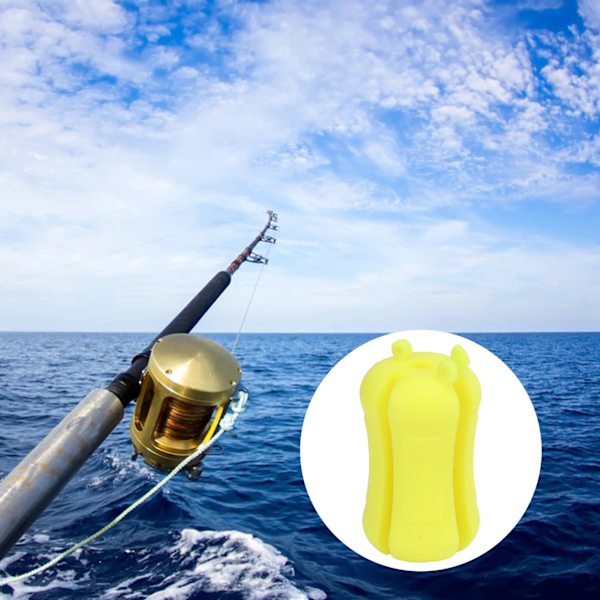 Fiskestavholderklips for båter - Gul fast kule fiskestavsreim og tilbaketrekningsenhet Yellow