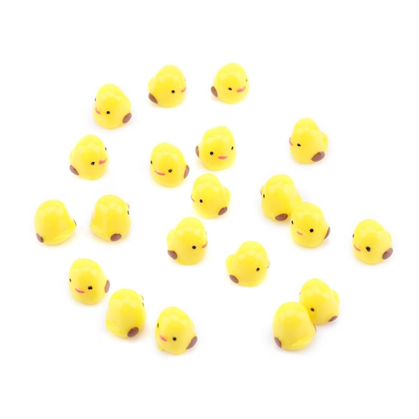 20 stk Mini Gule Kylling Miniatyr Hagepynt for Dukkehusdekor