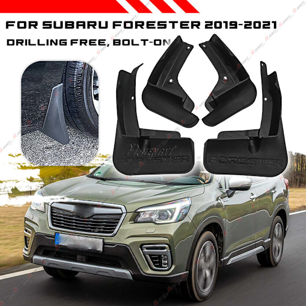 Stänkskyddssats i svart för Subaru Forester 2019 2020 2021