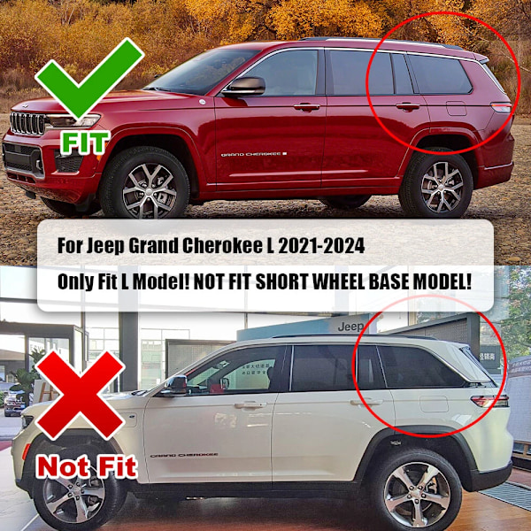 4 stänkskydd för Jeep Grand Cherokee L 2021, stänkskärmar, lerskydd