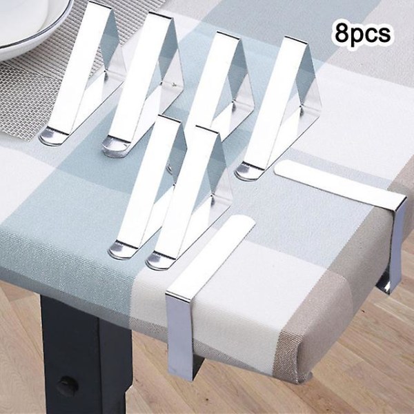 8pc Stainless Steel Table Cloths Picnic Clamps Cover Clip Holder Tablecloth Picnic Wedding Party For Home Cloth Table Holder cloud-pink