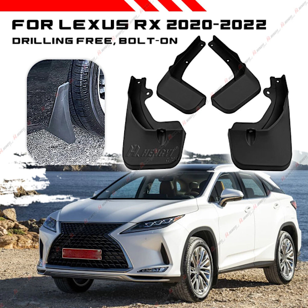 Stänkskyddssats i svart för Lexus RX 2020 2021 2022