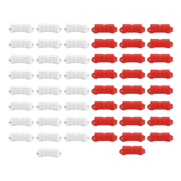 50 kpl RC-radan esteet 1/18 RC-autojen Drifting-kilpa-aita Tiesulut kaukosäätimelle autotarvikkeille punainen ja valkoinen Red and White 50PCS