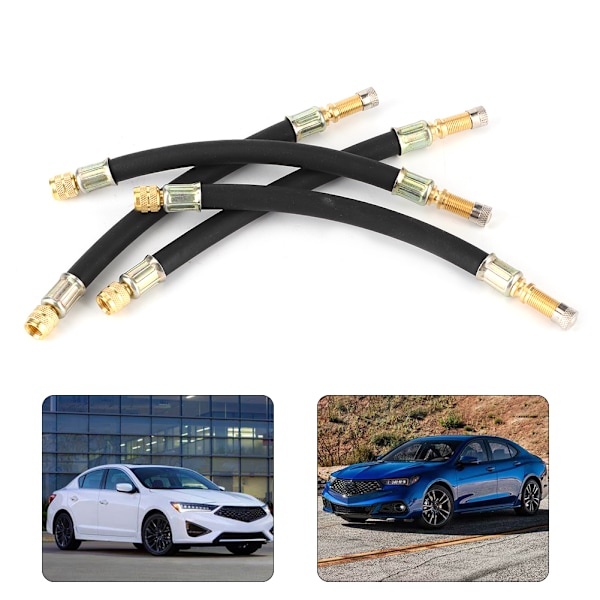 4 kpl Universaali 190 mm Rengasventtiilin Jatke Adapteri Joustavalla Ilmapumppausletkulla Autoille