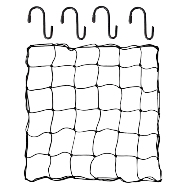 Sisäkasvien tukiverkko 36 ruudulla (80x80cm) ja 4 koukkulla - Valmistettu joustavasta kumimateriaalista