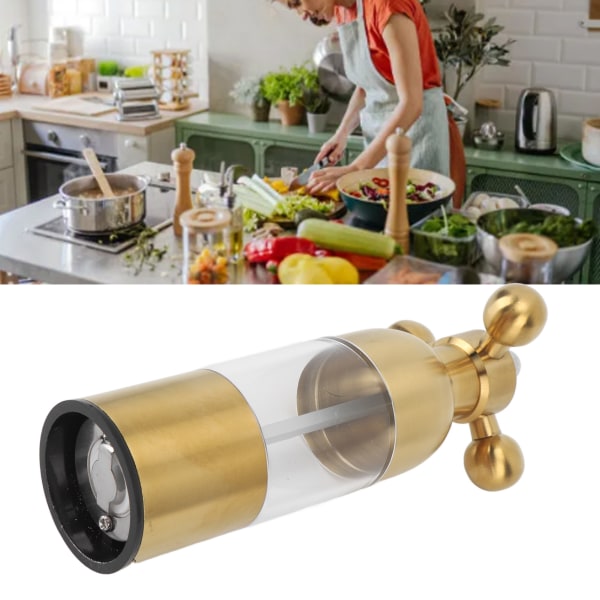 Pepper Mill Professional uudelleentäytettävä keraaminen roottorin karkeus, säädettävä manuaalinen pippurisuolamylly Kitchen Gold Smallille Gold S