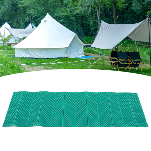 Foldbar Tykknet Skum Dobbelt Ægkasse Sovepude til Udendørs Camping - 186x57CM Mørkegrøn Green