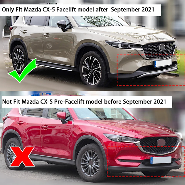 Stänkskydd Stänklappar Skärmskydd Set för Mazda CX-5 2021-2023 Facelift