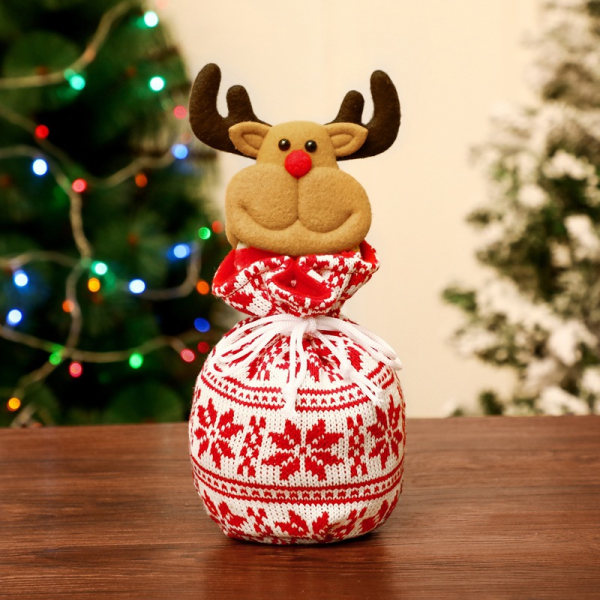 Christmas Gift Bags Drawstring Design Candy Storage Decoration Reindeer