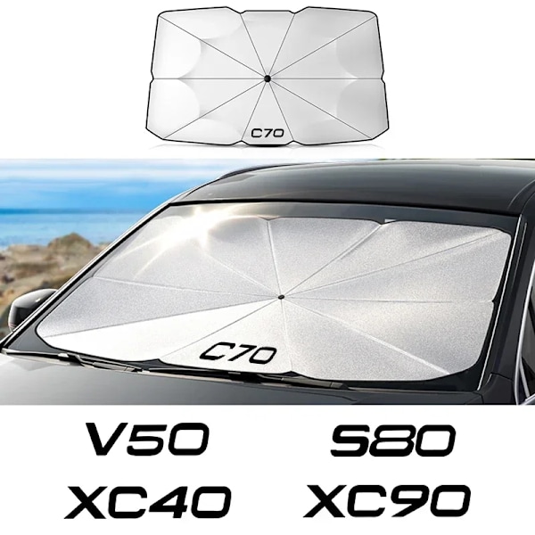 Bilparasoll bilruta solskydd för Volvo XC90 XC60 C30 T6 S60 C70 XC40 V40 XC70 V60 V50 S80 S40 AWD V90 S90-För T6