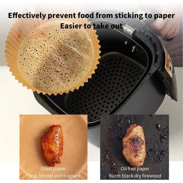 100 Pack Air Fryer Paperi ilmakeittimeen brown