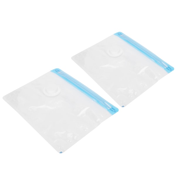 2-pakks Vakuum Oppbevaringsposer for Plassbesparende Reise - Komprimert Forseglet Design med 3,5 cm Trådluftinntak, Størrelse: 28x22CM