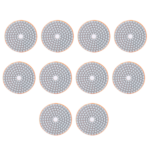 10-pak 3-tommer diamantslibeskiver til polering af marmor, beton og sten - 300 mesh 300