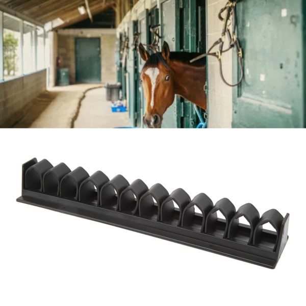 Hästpiskhållare Plast Hästpiskställ Väggmonterad för häststall Svart Black