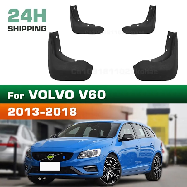 För VOLVO V60 /V60 Cross Country 2013 2014 2015 2016 2017 2018 2019 2020 2021 2022 2023 Stänkskydd Skärmar Mud Flaps