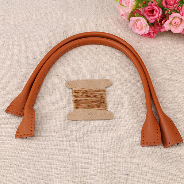 2 kpl Aito Nahka Laukun Kahvat DIY-Käsityötarvikkeille - Ruskea Lanka Brown 2Pcs