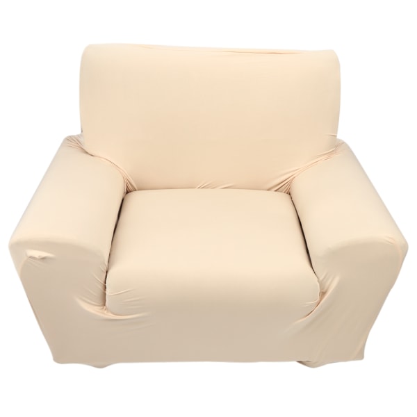 Solid Beige Pluss Stretch Polyester Sofa Trekk