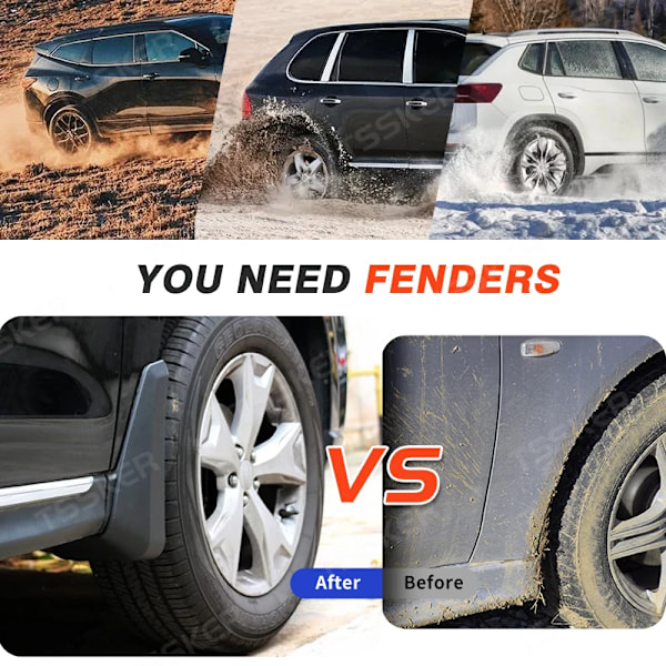 För Skoda Kaioq 2018-2019 Stänkskydd Skärmar Mud Flaps Biltillbehör