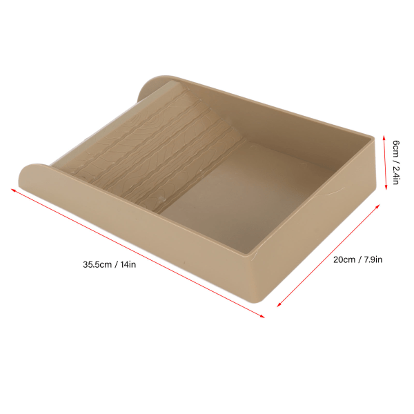 Skridsikker Skildpadde Foderfad med Rampe og Solbadningsplatform - Træfarvet Mad- og Vandskål Wood Grain Color