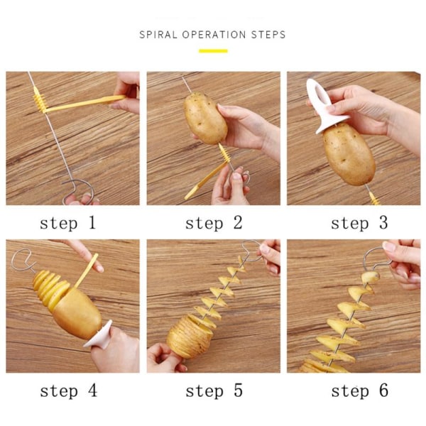 Spiral Potatis chips værktøj, gør Spiraler af Potatis silver one size