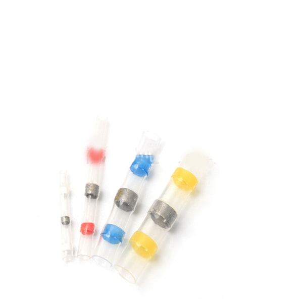 1 Set Vattentäta Isolerande Butt Connector-Monteringspaket med Värmekrympande Terminaler - Inkluderar Vit 70, Röd 80, Blå 80, Gul 35 och Tubulär 535