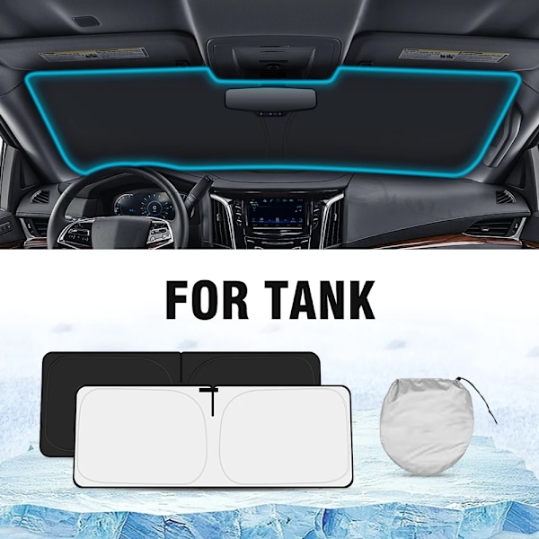 Bilsolskydd Framruta Block Värme Solskydd Vikbart Solskydd För tank 300 500 700 2023 2024 Tillbehör-För 700